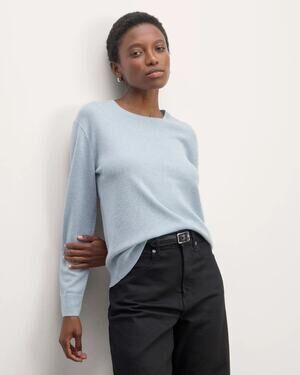 The Group by Babaton Alpaca Wool Knit Sweater Women's Small Baby Blue Crew Neck
